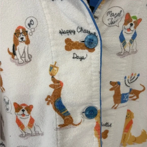HTF P.J. Salvage Happy Pawnukkah Dog Hanukkah Flannel Pajama Set - Size M - Picture 4 of 10